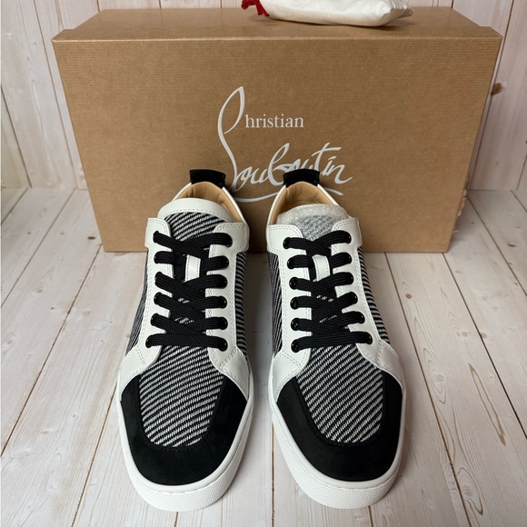Christian Louboutin Rantulow Orlato Low Top Sneaker Black/White Sz 40 / 7 - Picture 6 of 13